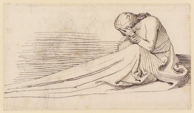 A Seated Female Figure in Long Drapery, Mourning by John Flaxman